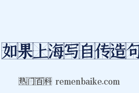 如果上海写自传造句是什么意思的图片
